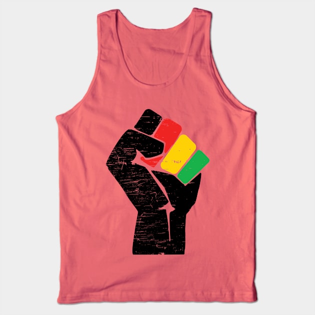 Black History Month Black Pride Distressed Design Tank Top by fizzyllama